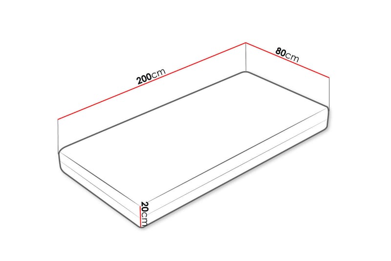 MONCURE Hard Madrass 80x200 cm Vit - Vit - Bäddmadrasser