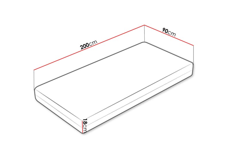 TRAFTON Skummadrass Vinter Sommar 90x200 cm Vit - Vit - Möbler - Sovrum - Madrasser - Bäddmadrasser