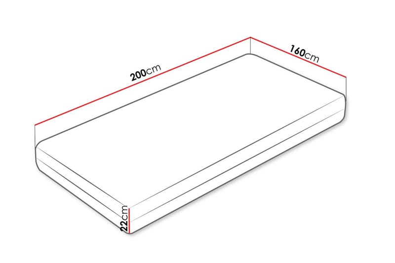 Bortan Resårmadrass 160x200 cm - Vit - Möbler - Sovrum - Madrasser - Resårmadrass & resårbotten