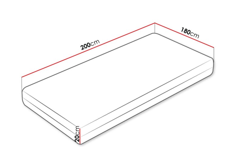 Gabri Skummadrass 180x200 cm - Vit - Möbler - Sovrum - Madrasser - Skummadrasser