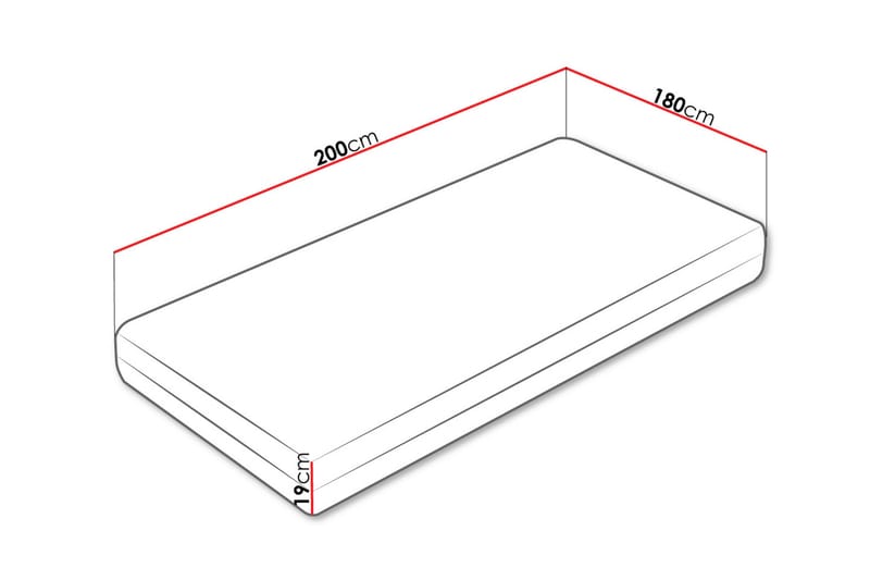 Norrebon Resårmadrass 180x200 cm - Vit - Möbler - Sovrum - Madrasser - Resårmadrass & resårbotten