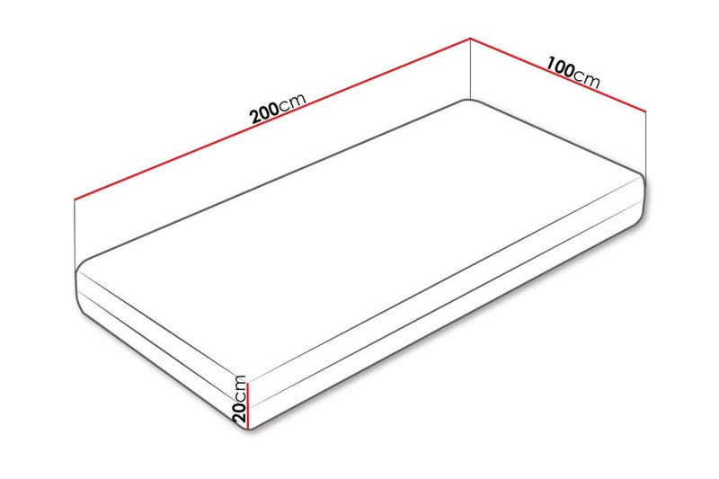 Arigna Resårmadrass 100x200 cm Vit - Möbler - Sovrum - Madrasser - Resårmadrass & resårbotten