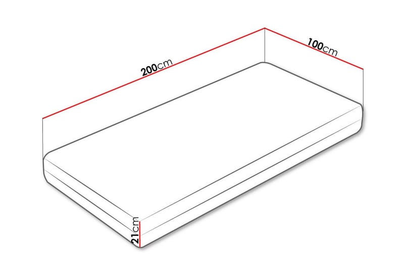 Arigna Resårmadrass 100x200 cm Vit - Möbler - Sovrum - Madrasser - Resårmadrass & resårbotten