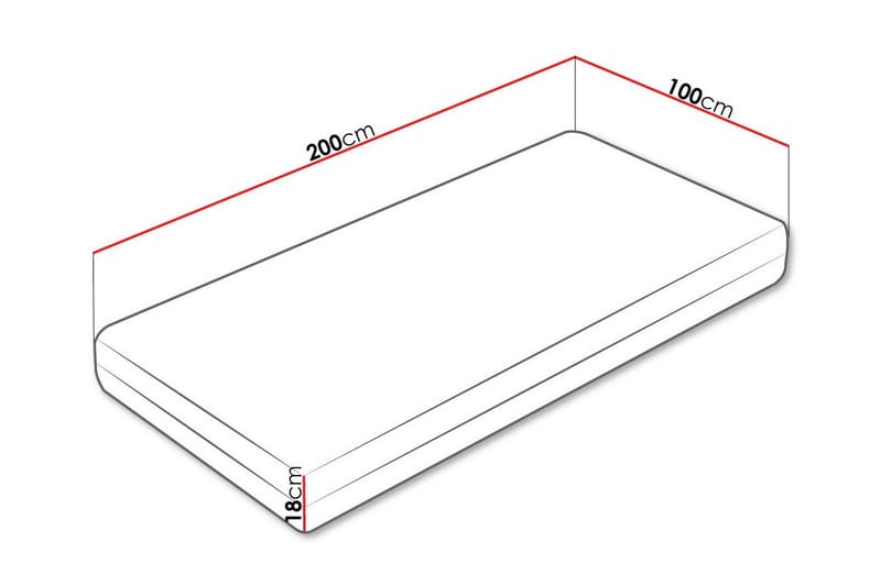 Arigna Resårmadrass 100x200 cm Vit - Möbler - Sovrum - Madrasser - Resårmadrass & resårbotten