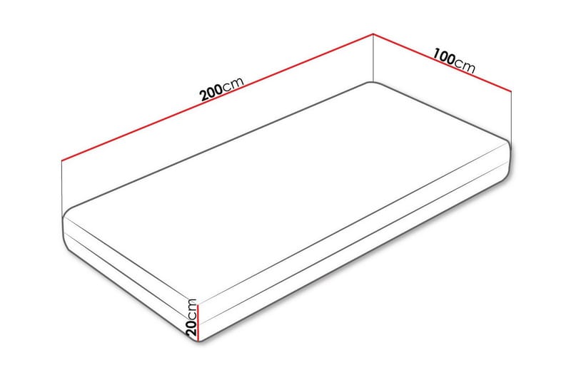 Arigna Resårmadrass 100x200 cm Vit - Möbler - Sovrum - Madrasser - Resårmadrass & resårbotten