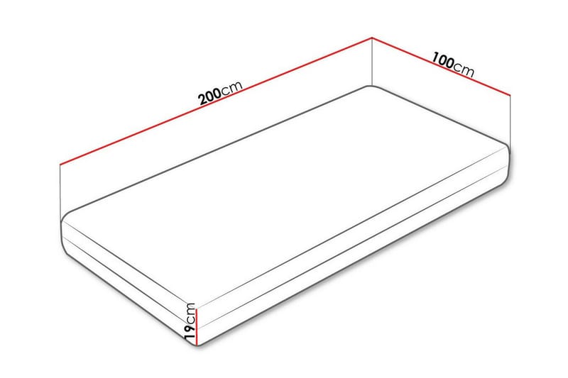 Arigna Resårmadrass 100x200 cm Vit - Möbler - Sovrum - Madrasser - Resårmadrass & resårbotten