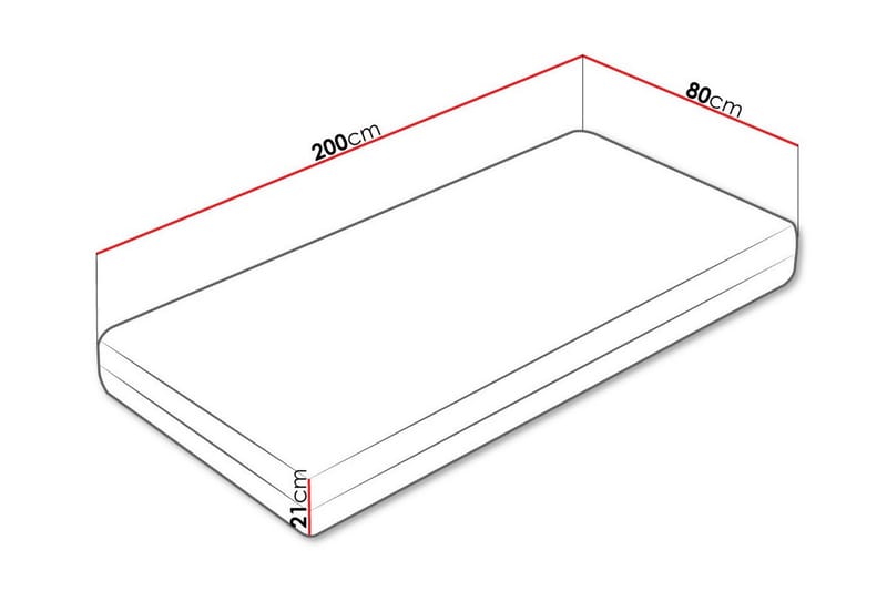 Arigna Resårmadrass 80x200 cm Vit - Möbler - Sovrum - Madrasser - Resårmadrass & resårbotten