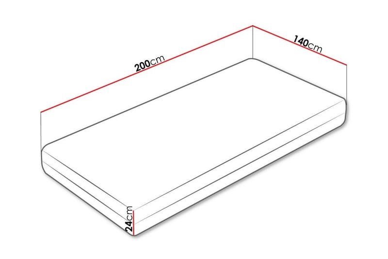 Derry Resårmadrass 140x200 cm Vit - Möbler - Sovrum - Madrasser - Resårmadrass & resårbotten