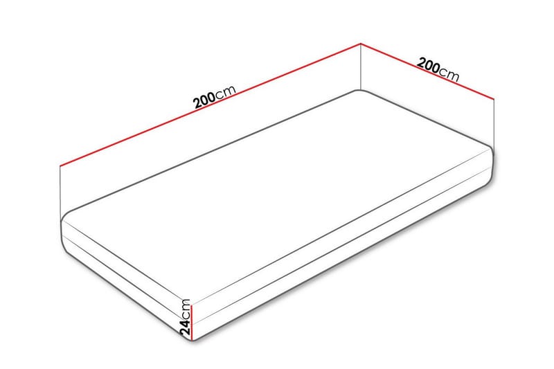 Derry Resårmadrass 200x200 cm Vit - Möbler - Sovrum - Madrasser - Resårmadrass & resårbotten