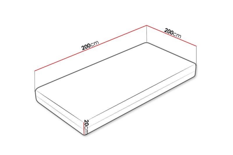 PROFI Madrass 200x200x20 cm - Flerfärgad - Möbler - Sovrum - Madrasser - Resårmadrass & resårbotten