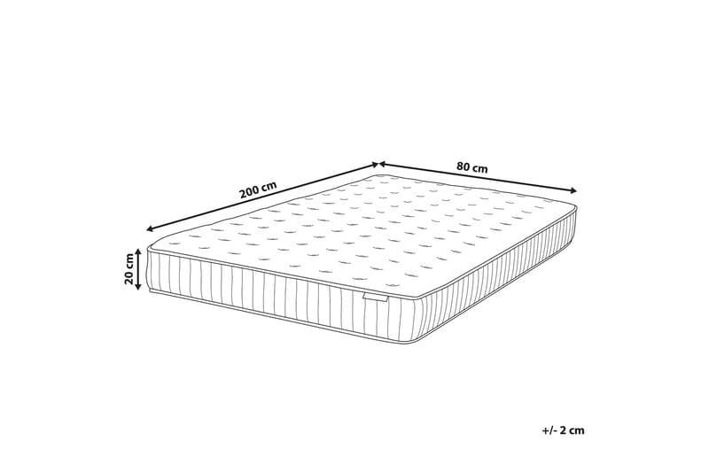 SOMIAR Resårmadrass 80x200 cm Fast Vit/Polyester - Vit - Möbler - Sovrum - Madrasser - Resårmadrass & resårbotten