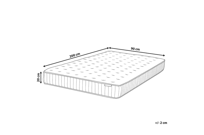 SOMIAR Resårmadrass 90x200 cm Vit/Polyester - Vit - Möbler - Sovrum - Madrasser - Resårmadrass & resårbotten