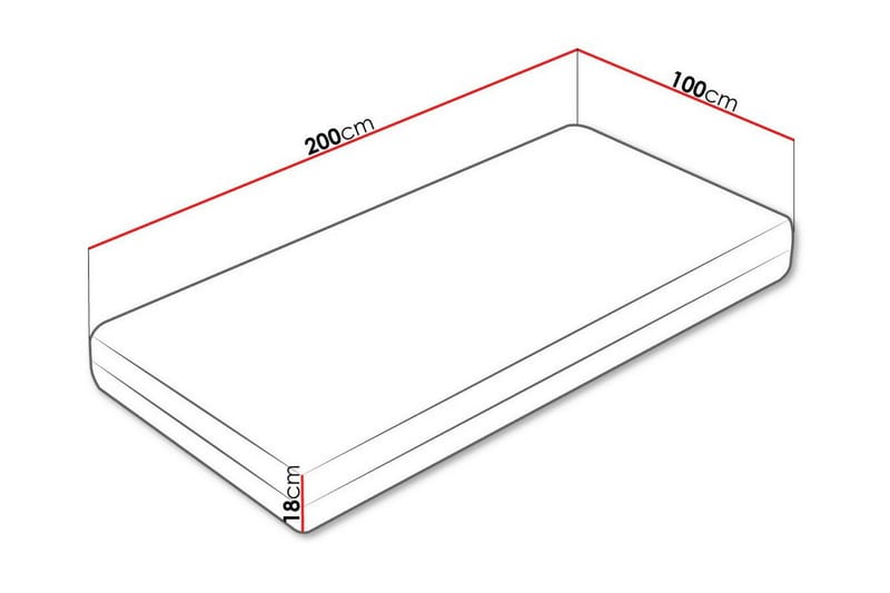 Arigna Skummadrass 100x200 cm Vit - Möbler - Sovrum - Madrasser - Skummadrasser