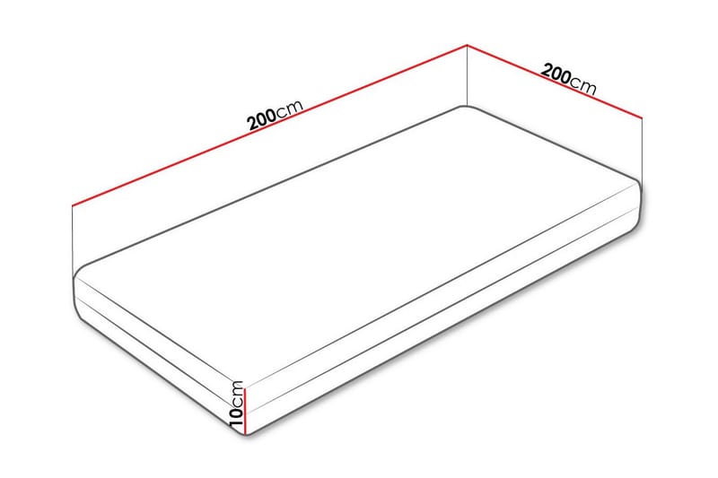 Arigna Skummadrass 200x200 cm Vit - Möbler - Sovrum - Madrasser - Skummadrasser