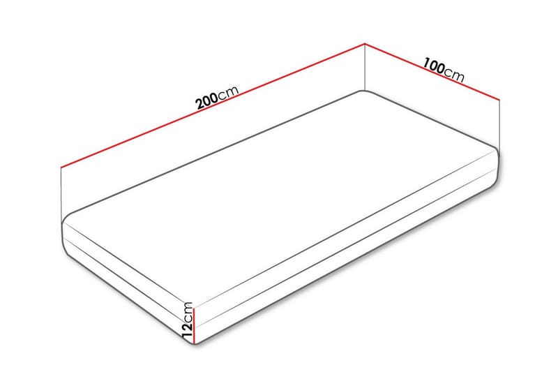 Derry Skummadrass 100x200 cm Vit - Möbler - Sovrum - Madrasser - Skummadrasser