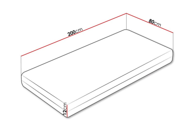 Derry Skummadrass 80x200 cm Vit - Möbler - Sovrum - Madrasser - Skummadrasser