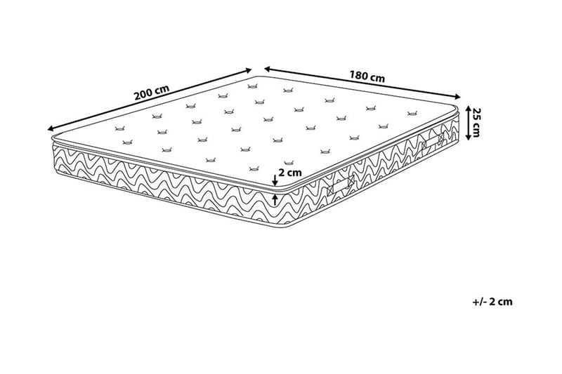 SOFIEBERG Skummadrass 180x200 cm med Avtagbar Klädsel - Möbler - Sovrum - Madrasser - Skummadrasser