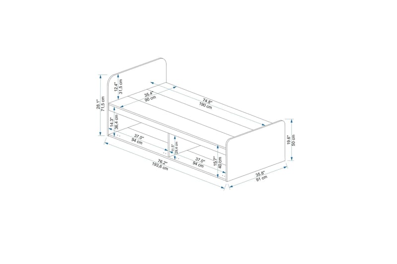 Newra Sängram 91x194 cm Vit - Möbler - Sovrum - Sängram & sängstomme