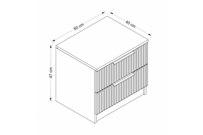 POOLBURN Sängbord 50 cm Antracit - Möbler - Sovrum - Sängbord