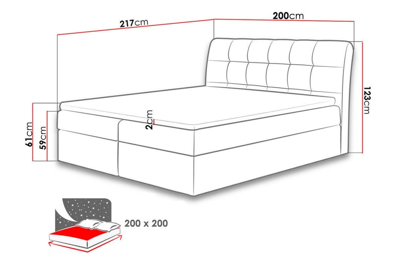 Alvik Sängpaket Kontinentalsäng 200x200 cm - Svart - Möbler - Sovrum - Sängar - Komplett Sängpaket