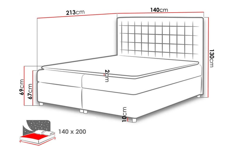 Asti Sängpaket Kontinentalsäng 140x200 cm - Mörkgrå - Möbler - Sovrum - Sängar - Komplett Sängpaket