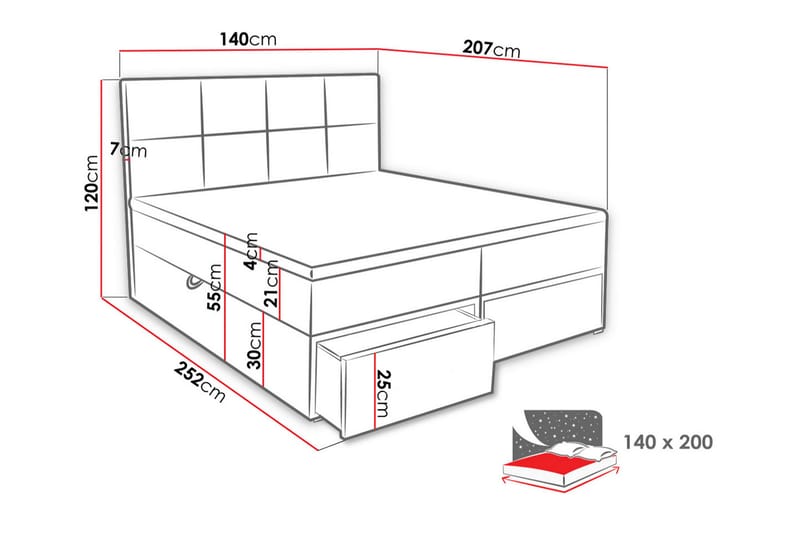 Bodskatan Sängpaket Kontinentalsäng 140x200 cm - Svart - Möbler - Sovrum - Sängar - Komplett Sängpaket