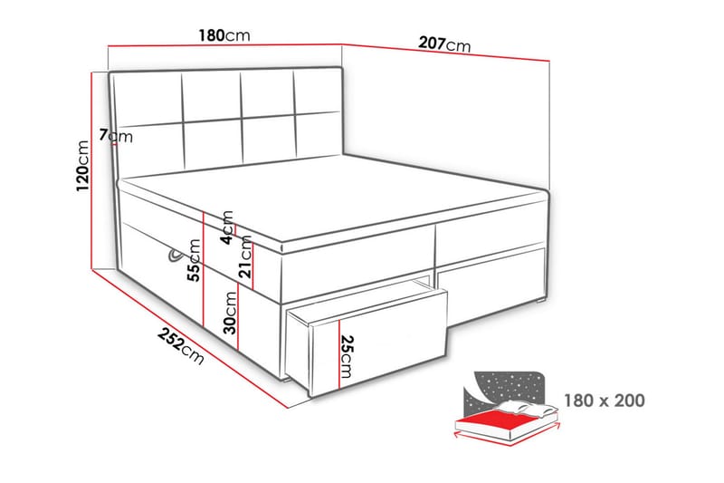 Bodskatan Sängpaket Kontinentalsäng 180x200 cm - Mörkgrå - Möbler - Sovrum - Sängar - Komplett Sängpaket