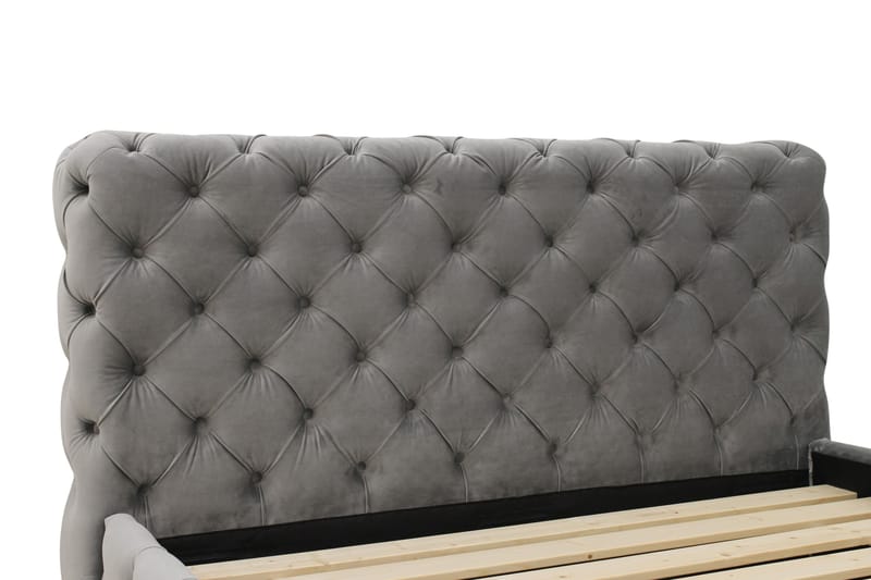 Chesterfield Komplett Sängpaket Sängram med Madrass 120x200 cm - Grå - Möbler - Sovrum - Sängar - Komplett Sängpaket