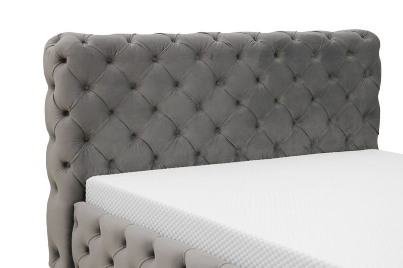 Chesterfield Komplett Sängpaket Sängram med Madrass 120x200 cm - Grå - Möbler - Sovrum - Sängar - Komplett Sängpaket