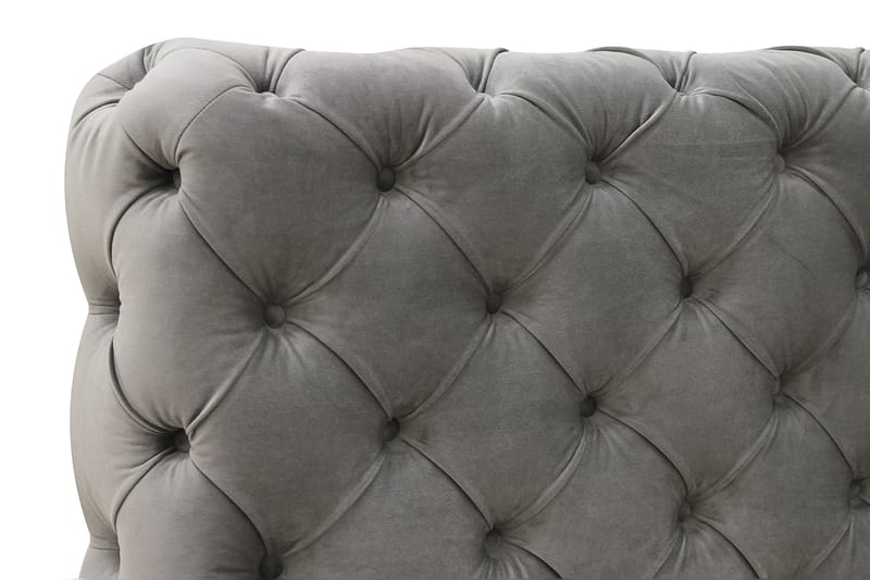 Chesterfield Komplett Sängpaket Sängram med Madrass 120x200 cm - Grå - Möbler - Sovrum - Sängar - Komplett Sängpaket