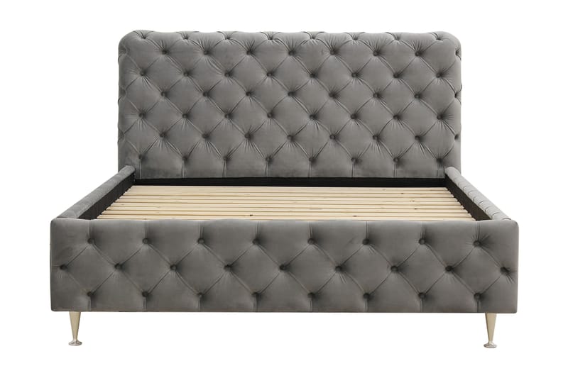 Chesterfield Komplett Sängpaket Sängram med Madrass 120x200 cm - Grå - Möbler - Sovrum - Sängar - Komplett Sängpaket