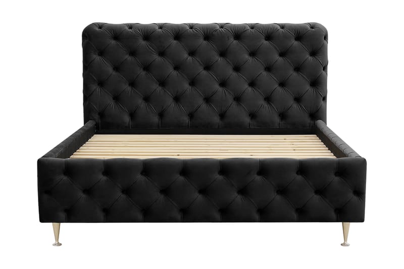 Chesterfield Komplett Sängpaket Sängram med Madrass 120x200 cm - Svart - Möbler - Sovrum - Sängar - Komplett Sängpaket