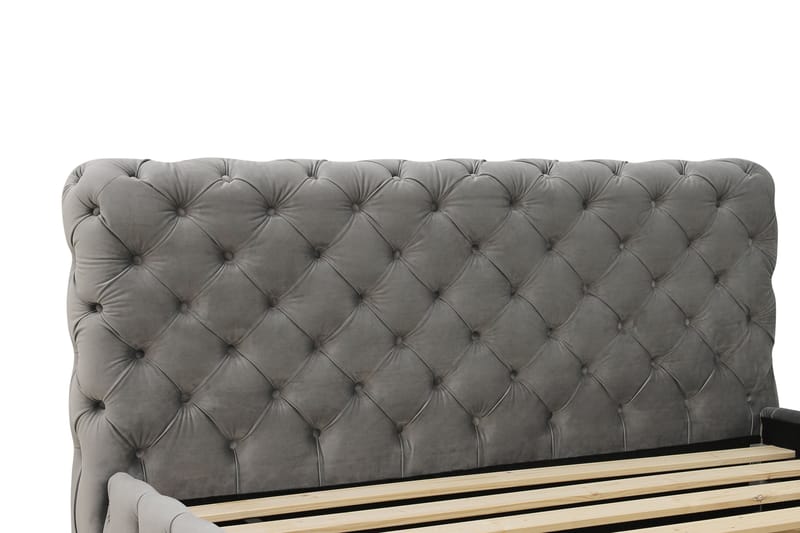 Chesterfield Komplett Sängpaket Sängram med Madrass 180x200 cm - Grå - Möbler - Sovrum - Sängar - Komplett Sängpaket