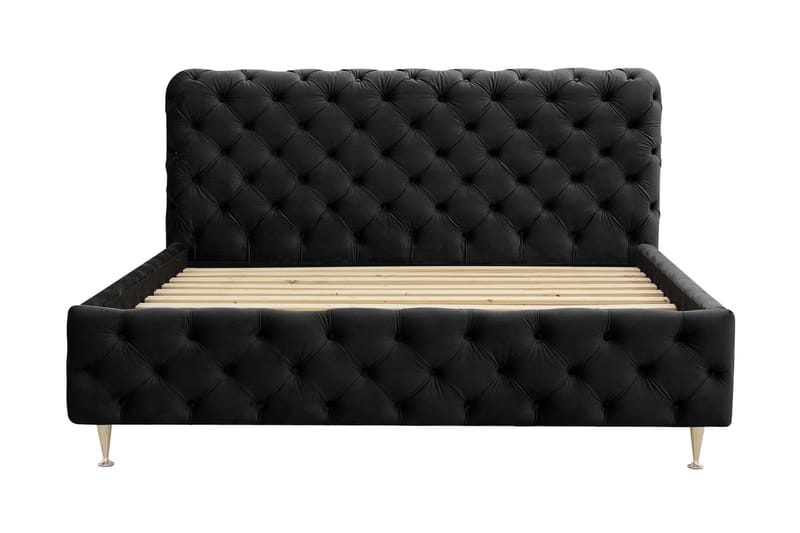 Chesterfield Komplett Sängpaket Sängram med Madrass 180x200 cm - Svart - Möbler - Sovrum - Sängar - Komplett Sängpaket