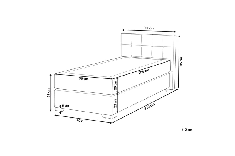 Denae Kontinentalsäng 90x200 cm - Beige/Silver - Möbler - Sovrum - Sängar - Kontinentalsängar