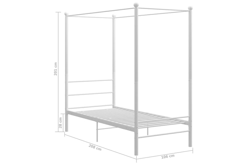 Himmelsäng vit metall 100x200 cm - Vit - Möbler - Sovrum - Sängar - Himmelsäng