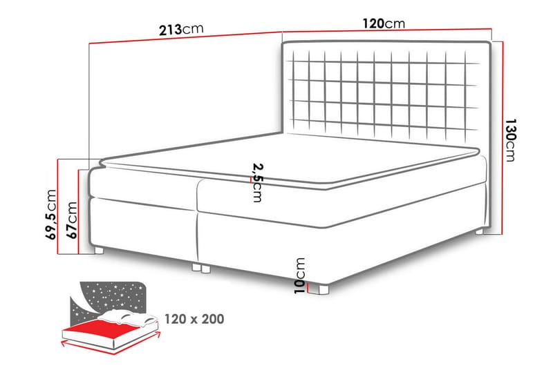 FRASCA Sängpaket 120x200 cm Vit - Vit - Möbler - Sovrum - Sängar - Komplett Sängpaket