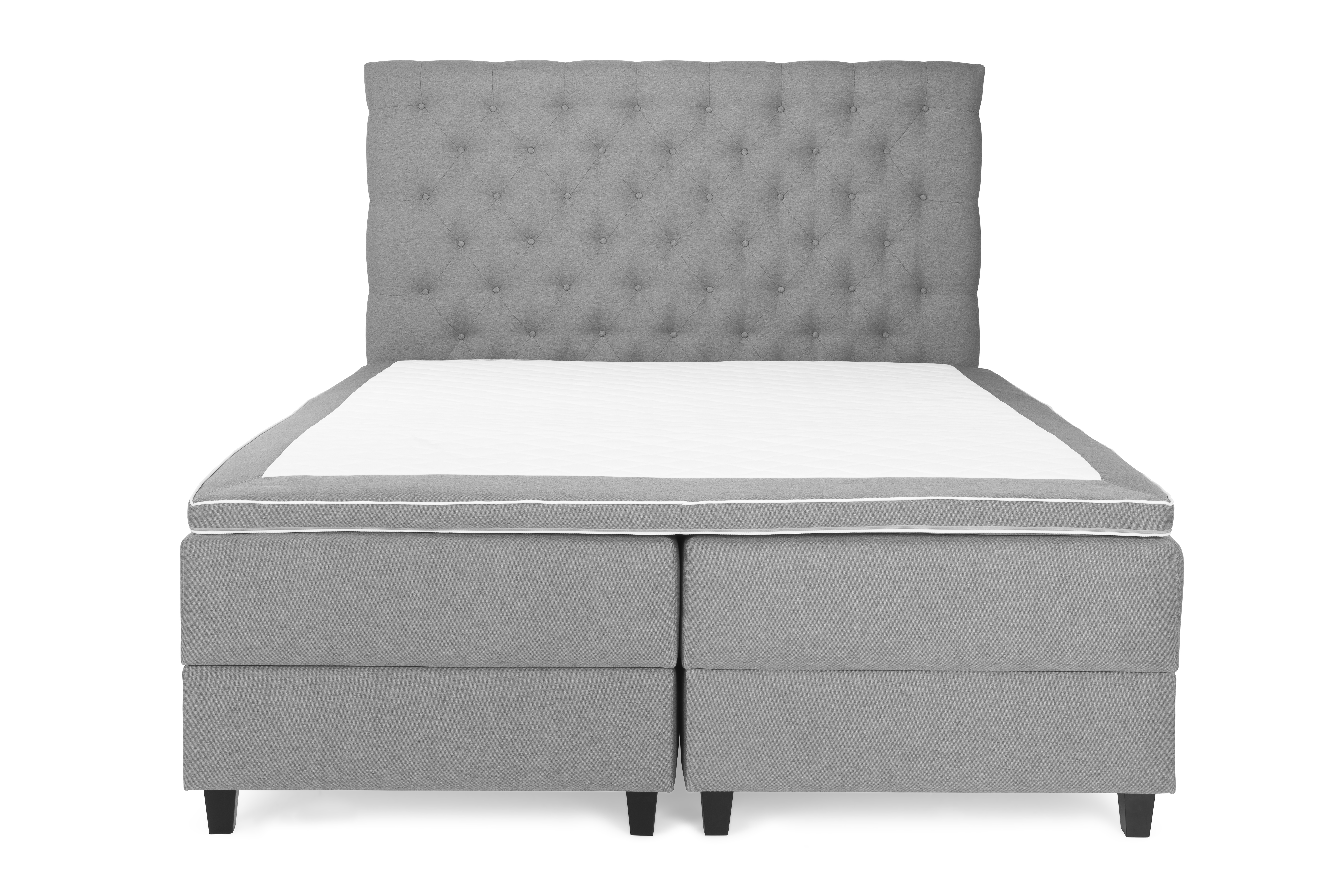 Berg & Strand OAKHAM Komplett Sängpaket Säng med Förvaring 160x200 Ljusgrå - Royal King Size Sänggavel 160x200 Sängar med förvaring