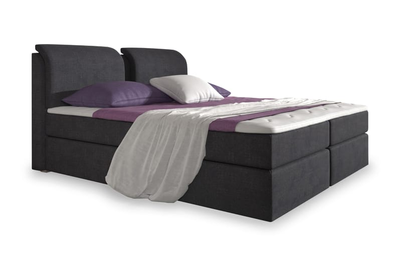 ORLANDO Box Bed 160 Svart - Komplett Sängpaket - Sängar med förvaring