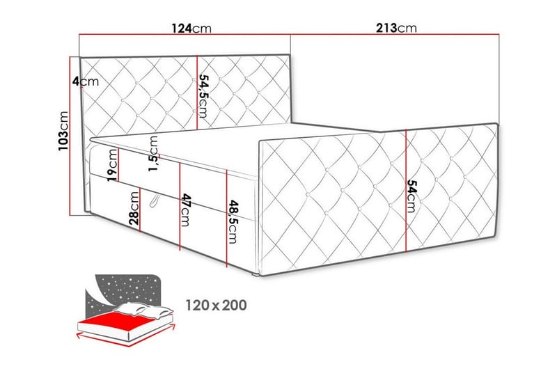 Boisdale Kontinentalsäng 120x200 cm Beige - Möbler - Sovrum - Sängar - Kontinentalsängar