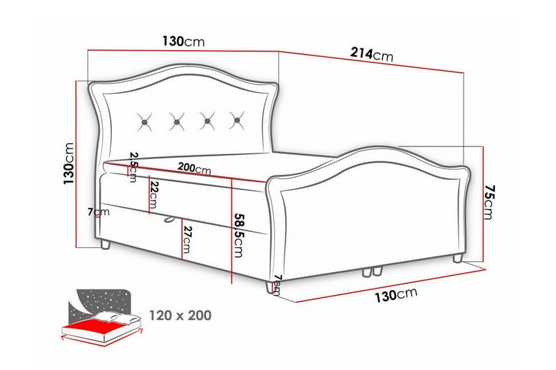 Boisdale Kontinentalsäng 120x200 cm Beige - Möbler - Sovrum - Sängar - Kontinentalsängar