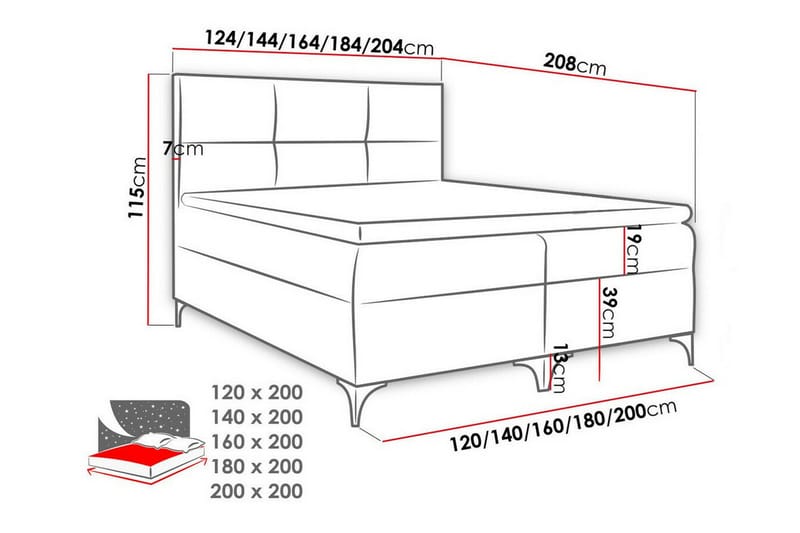 Boisdale Kontinentalsäng 120x200 cm Beige - Möbler - Sovrum - Sängar - Kontinentalsängar