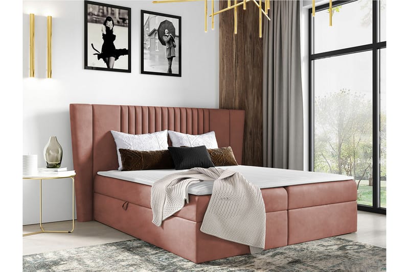 Boisdale Kontinentalsäng 120x200 cm Rosa/Beige - Möbler - Sovrum - Sängar - Kontinentalsängar