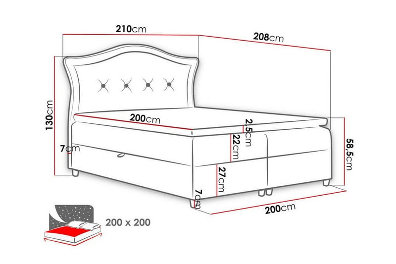 Boisdale Kontinentalsäng 200x200 cm Ljusbrun - Möbler - Sovrum - Sängar - Kontinentalsängar