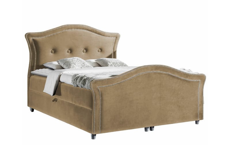 Boisdale Kontinentalsäng 200x200 cm M�örk Beige/Mocca - Möbler - Sovrum - Sängar - Kontinentalsängar