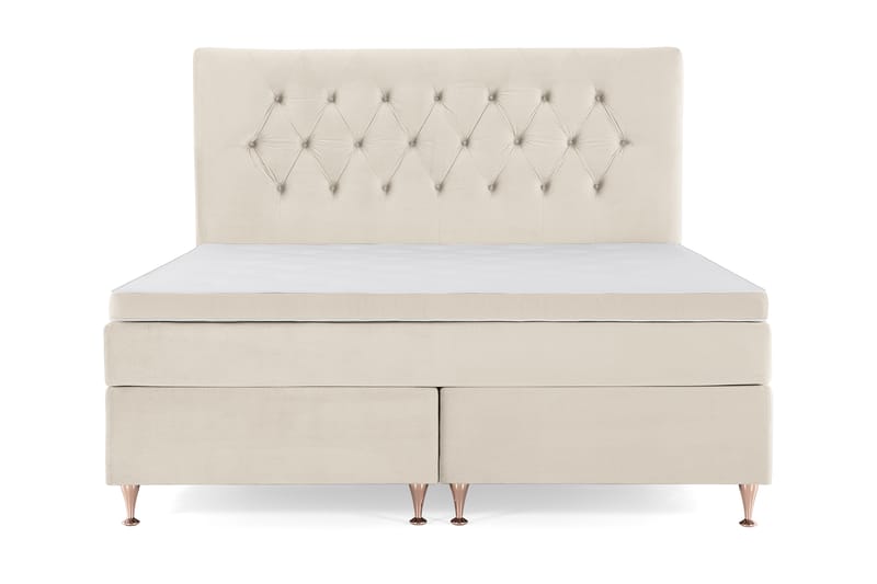 DJURSHOLM Komplett Sängpaket 180x200 Beige Sammet - Möbler - Sovrum - Sängar - Komplett Sängpaket