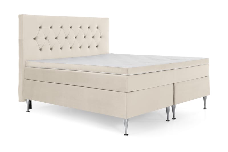 DJURSHOLM Komplett Sängpaket 180x200 Beige Sammet - Möbler - Sovrum - Sängar - Komplett Sängpaket