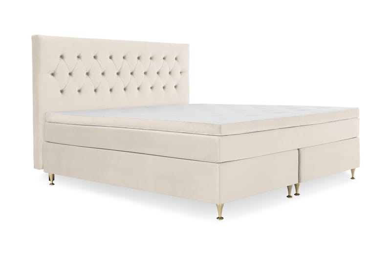 DJURSHOLM Komplett Sängpaket 210x210 Beige Sammet - Möbler - Sovrum - Sängar - Komplett Sängpaket