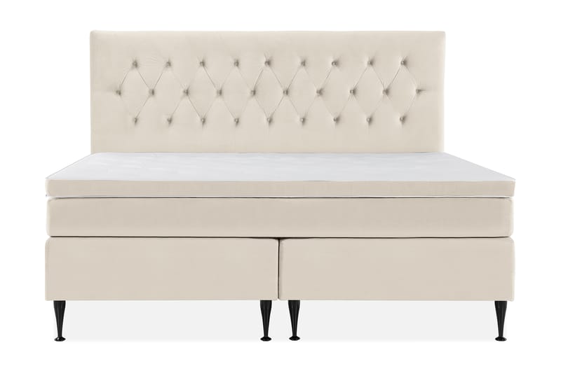 DJURSHOLM Komplett Sängpaket 210x210 Beige Sammet - Möbler - Sovrum - Sängar - Kontinentalsängar