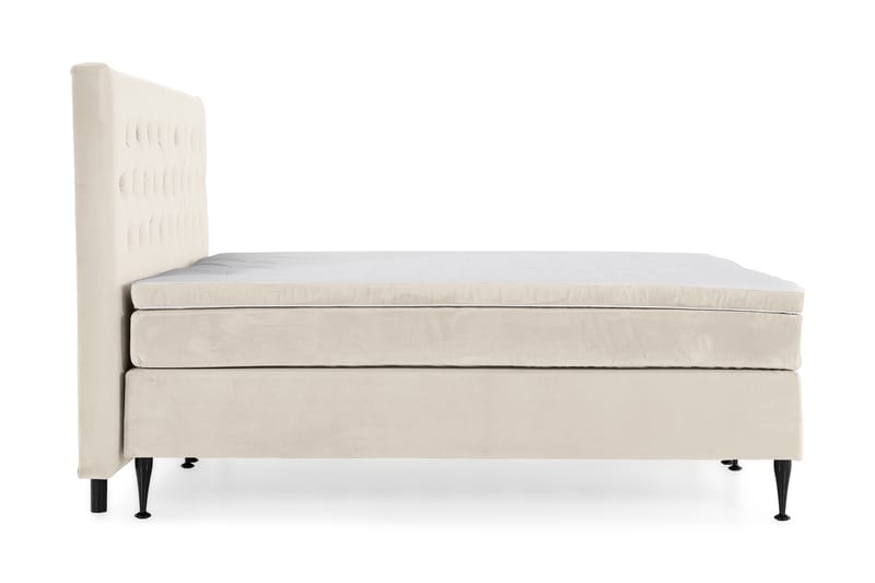 DJURSHOLM Komplett Sängpaket 210x210 Beige Sammet - Möbler - Sovrum - Sängar - Kontinentalsängar